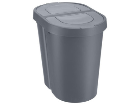 plast team Poubelle tri sélectif SEATTLE DUO, 2x25 L, argent