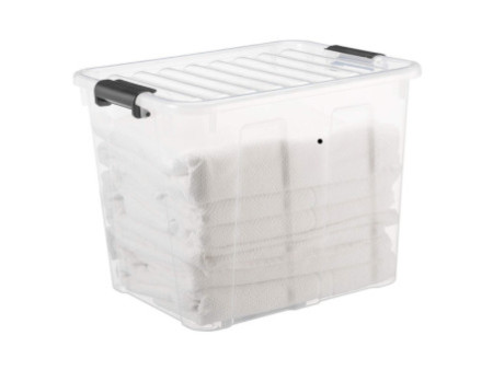 plast team Boîte de rangement HOME BOX, 40 L, transparent