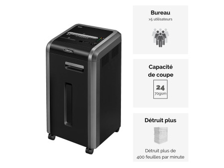 Fellowes Destructeur de doc Powershred 225Ci, particules