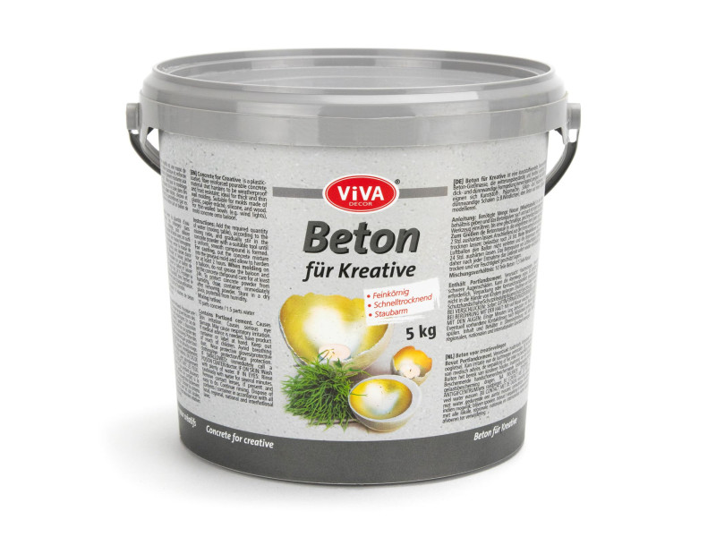 ViVA DECOR Béton pour créatifs, à grain fin, seau de 5 kg
