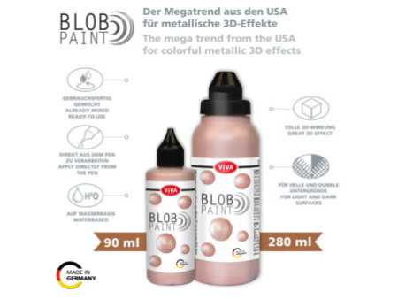 ViVA DECOR Blob Paint, 90 ml, or rose métallisé