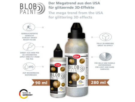 ViVA DECOR Blob Paint, 90 ml, paillettes d'or