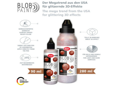 ViVA DECOR Blob Paint, 90 ml, paillettes cuivre