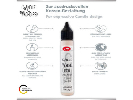ViVA DECOR Candle Wachs Pen, 28 ml, champagne