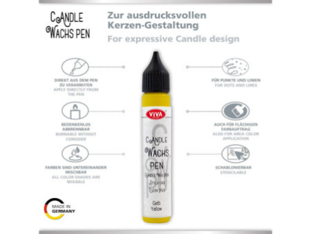 ViVA DECOR Candle Wachs Pen, 28 ml, jaune