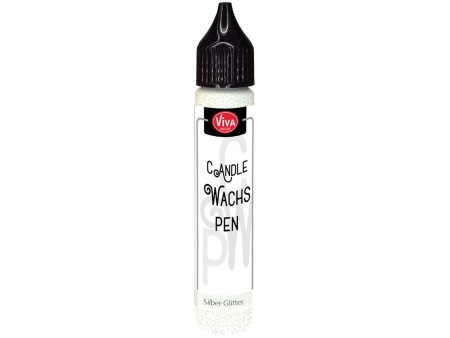 ViVA DECOR Candle Wachs Pen, 28 ml, paillettes d'argent