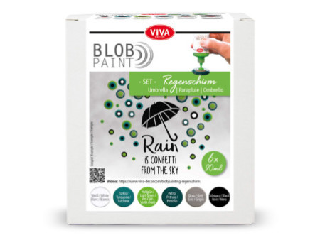 ViVA DECOR Set de peinture Blob Paint 'Parapluie', 6 pièces