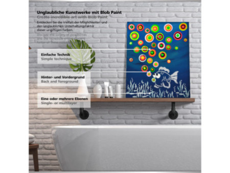 ViVA DECOR Set de peinture Blob Paint 'Poisson', 6 pièces