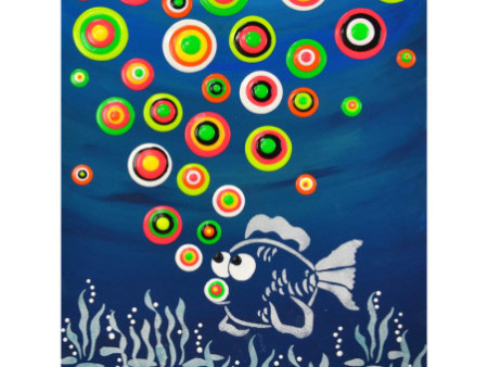 ViVA DECOR Set de peinture Blob Paint 'Poisson', 6 pièces