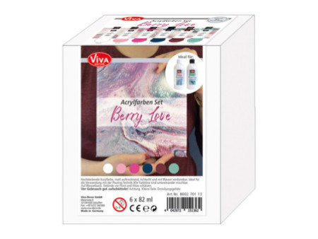 ViVA DECOR Set de peinture acrylique 'Berry Love', 6 pièces