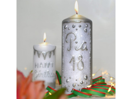 ViVA DECOR Candle Wachs Pen, 28 ml, set de 2, argent