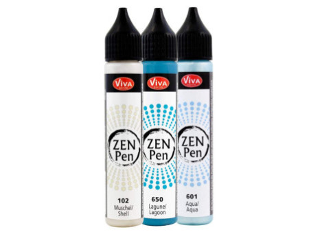 ViVA DECOR Stylo à perle Zen Pen 'Journée à la mer',set de 3