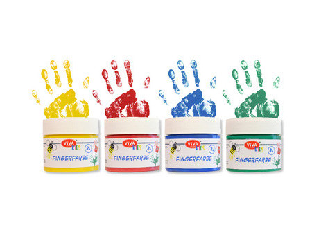 ViVA DECOR Peinture au doigt 'ViVA KIDS', set de 4 Basic