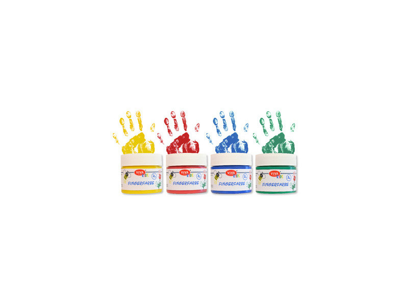ViVA DECOR Peinture au doigt 'ViVA KIDS', set de 4 Basic