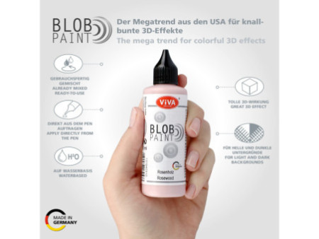 ViVA DECOR Peinture Blob Paint 90 ml, bois de rose