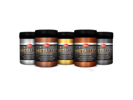 ViVA DECOR Set de couleurs acryliques 'Metallic', 5 pièces