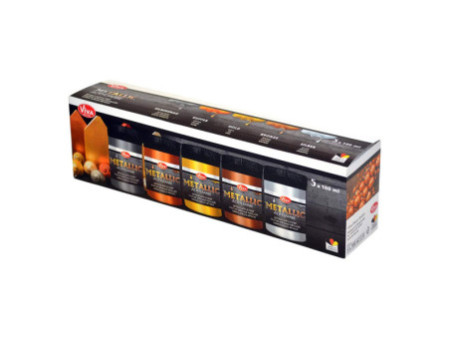 ViVA DECOR Set de couleurs acryliques 'Metallic', 5 pièces