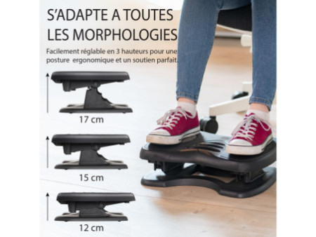 UNiLUX Repose-pieds NYMPHEA, ergonomique, hauteur réglable