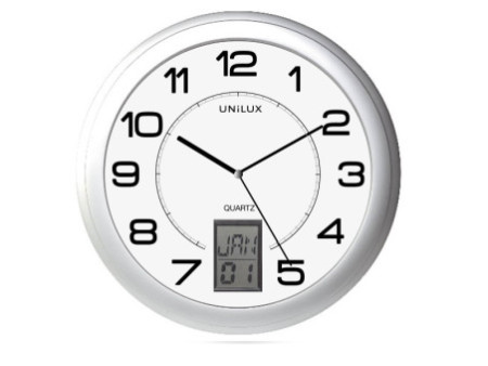 UNiLUX Horloge murale à quartz 'INSTINCT', argent