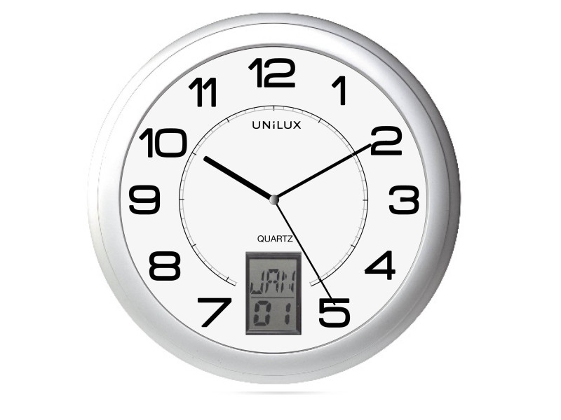 UNiLUX Horloge murale à quartz 'INSTINCT', argent