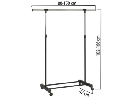 UNiLUX Vestiaire mobile EXTEND, noir / chromé
