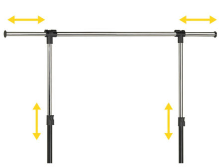 UNiLUX Vestiaire mobile EXTEND, noir / chromé