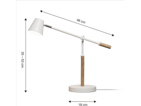 UNiLUX Lampe de bureau à LED VICKY, dimmable, hêtre/blanc