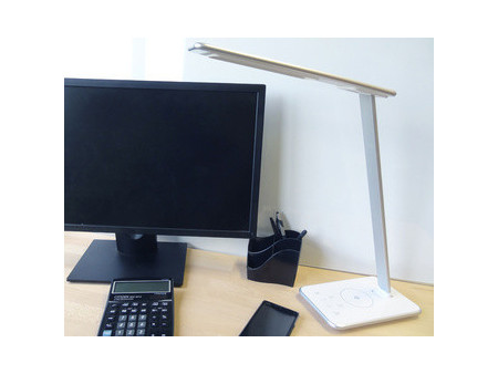 UNiLUX Lampe de bureau à LED JAZZ, blanc / gris métallisé