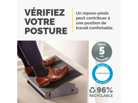 Fellowes Repose-pieds Professionnel Series, réglable, noir