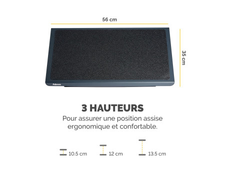 Fellowes Repose-pieds Professionnel Series, réglable, noir