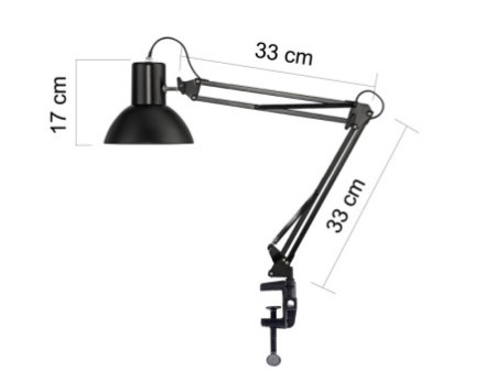 UNiLUX Lampe de bureau SUCCESS 66, pince/socle, noir