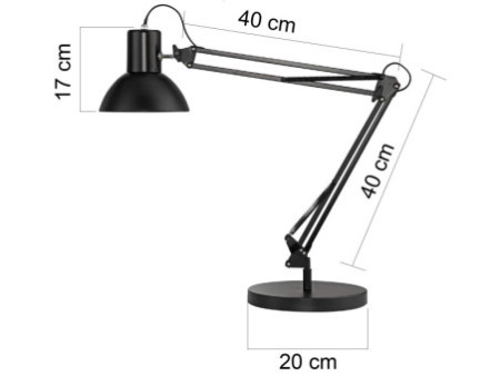 UNiLUX Lampe de bureau SUCCESS 105, pince, noir