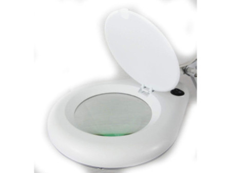 UNiLUX Lampe loupe à LED ZOOM, avec pince de table, blanc