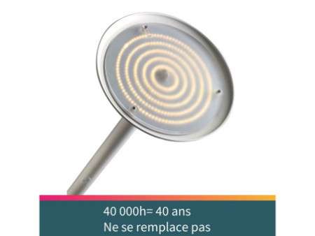 UNiLUX Lampadaire à LED PRYSKA, dimmable, hêtre/blanc