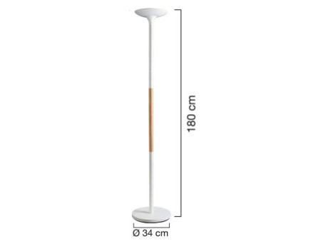 UNiLUX Lampadaire à LED PRYSKA, dimmable, hêtre/blanc