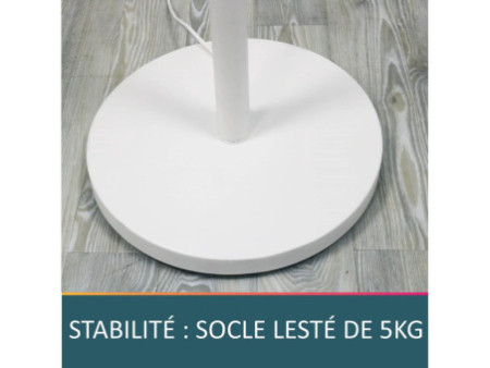 UNiLUX Lampadaire à LED PRYSKA, dimmable, hêtre/blanc