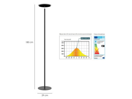 UNiLUX Lampadaire à LED LEDDY, dimmable, noir