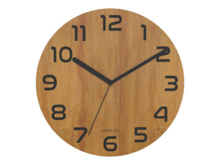 UNiLUX Horloge murale / à quartz PALMA Bamboo, bambou noir