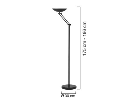 UNiLUX Lampadaire à LED DELY 2.0 ARTICULATED, noir