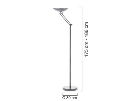 UNiLUX Lampadaire à LED DELY 2.0 ARTICULATED, gris métallisé