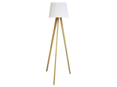 UNiLUX Lampadaire à LED TOOKA, hauteur 1520 mm, blanc/bambou