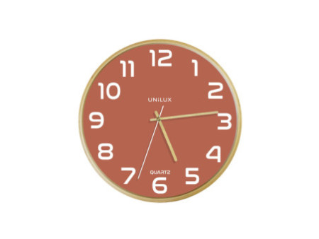 UNiLUX Horloge murale à quartz 'BALTIC', rouge brique