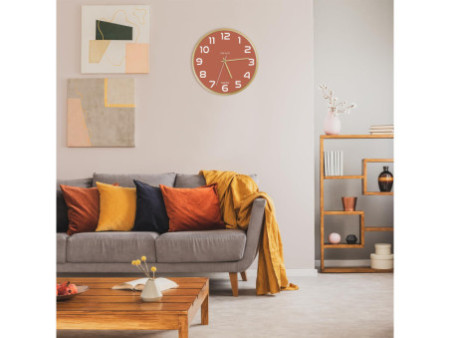 UNiLUX Horloge murale à quartz 'BALTIC', rouge brique