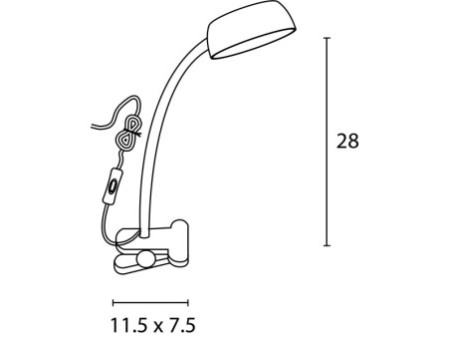 UNiLUX Lampe LED avec pince de fixation SAMY, blanc