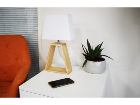 UNiLUX Lampe de bureau LED DUNE, blanc / bois