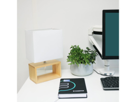 UNiLUX Lampe de bureau LED DEKO, blanc / bois