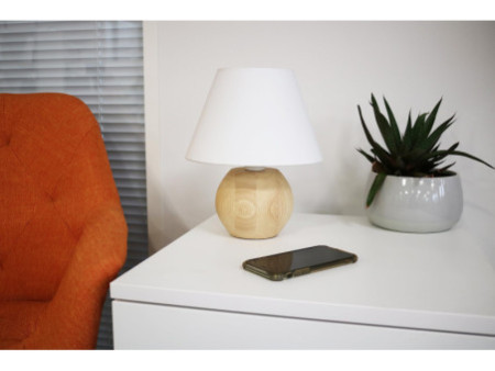 UNiLUX Lampe de bureau LED BLOOM, blanc / hêtre