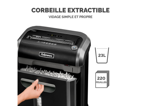 Fellowes destructeur docs Powershred 79Ci, coupe croisée