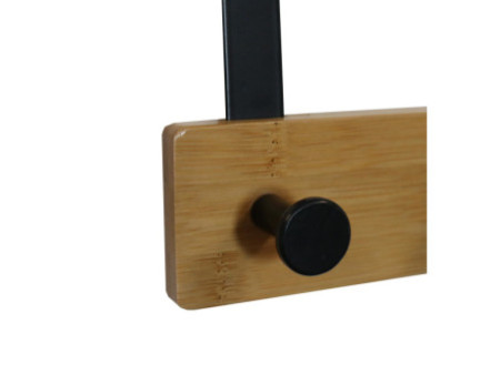 UNiLUX Patère de porte KARAKO, 5 crochets, noir / bambou