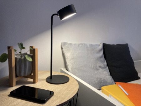 UNiLUX Lampe de bureau/murale à LED et batterie SUNSET, noir